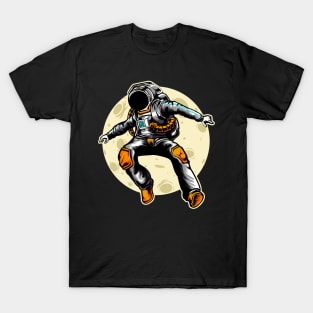 Jumping Astronaut Illustration T-Shirt